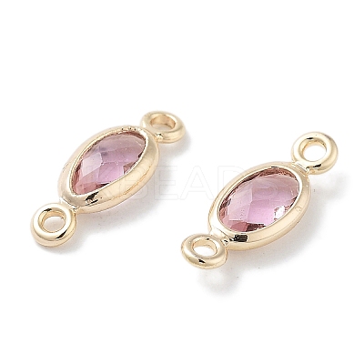 Brass Glass Connector Charms KK-C077-07G-02-1