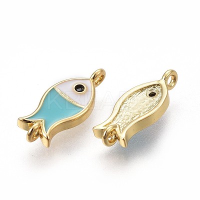 Brass Enamel Links connectors KK-F783-15-1