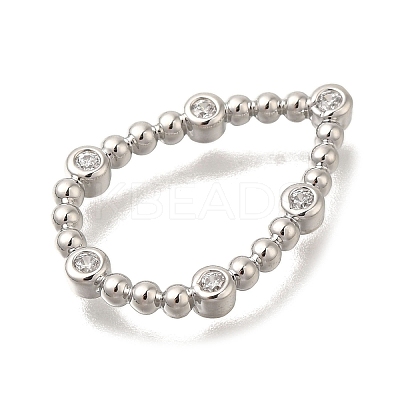 Rack Plating Brass Clear Cubic Zirconia Linking Rings KK-I716-26P-03-1