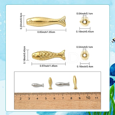 20Pcs 4 Styles 304 Stainless Steel Beads STAS-YW0003-34-1