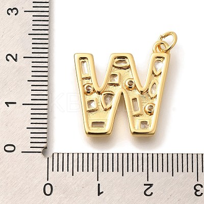 Brass Micro Pave Clear Cubic Zirconia Pendants KK-G521-01G-W-1