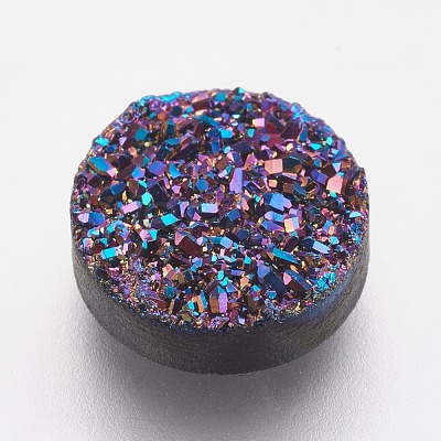 Resin Imitation Druzy Quartz Cabochons RESI-E013-03-10mm-1