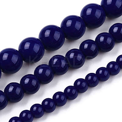 Opaque Solid Color Glass Beads Strands GLAA-T032-P6mm-03-1