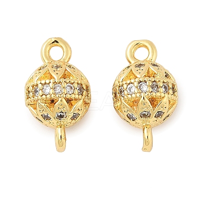 Brass Micro Pave Cubic Zirconia Connector Charms KK-U056-03G-1
