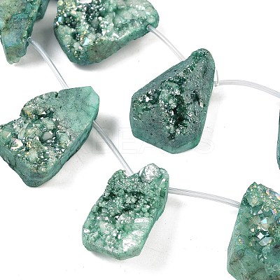 Electroplated Natural Druzy Agate Beads Strands G-N0259-06-1