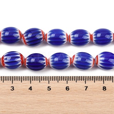 Handmade Millefiori Glass Oval Bead Strands LK-Z001-01A-1