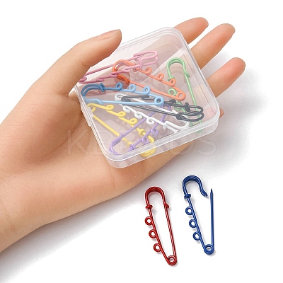 10Pcs 10 Colors Spray Painted Iron Brooch Findings IFIN-YW0001-55B-1
