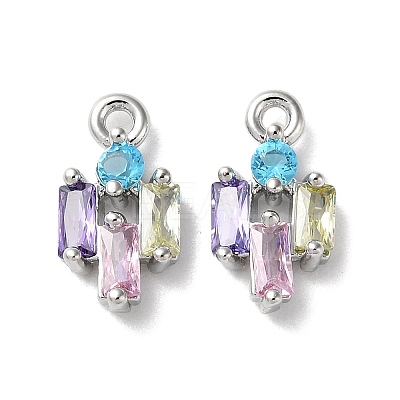 Brass Micro Pave Cubic Zirconia Charms KK-F872-19P-1