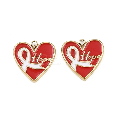 304 Stainless Steel Enamel Pendants STAS-P415-17G-1
