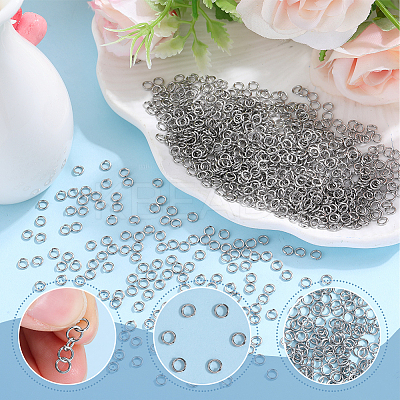 304 3000pcs Stainless Steel Open Jump Rings STAS-SP0001-63C-1