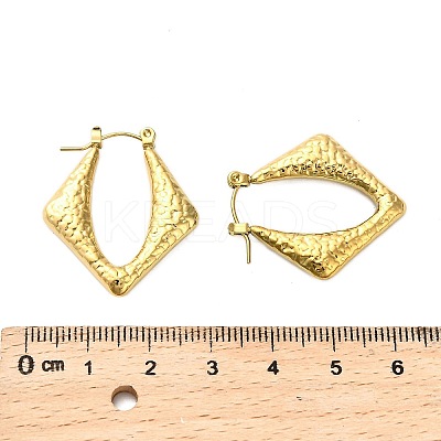 304 Stainless Steel Rhombus Hoop Earrings LS-EJEW-Q040-03G-1