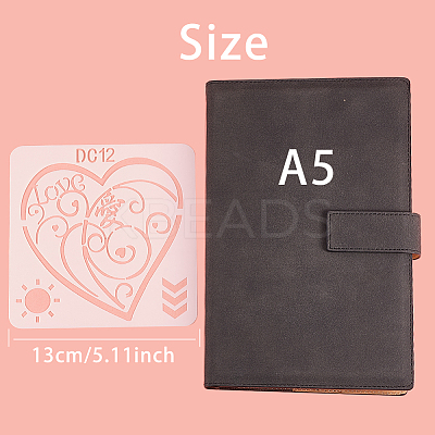 Heart Theme Plastic Drawing Painting Stencils Templates DIY-GF0001-07-1