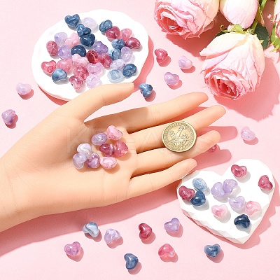 50Pcs Opaque Acrylic Beads OACR-YW0003-11D-1