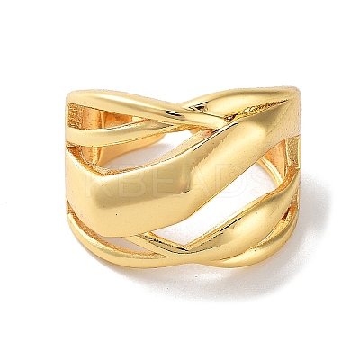 Brass Open Cuff Rings for Women RJEW-E292-18G-1