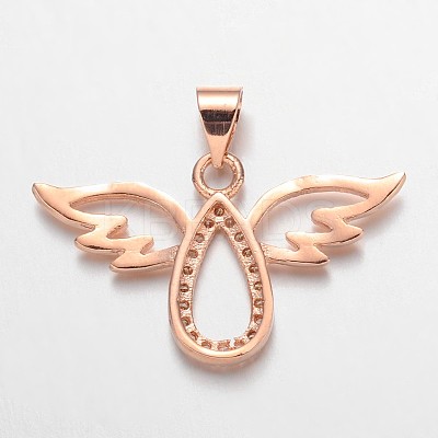Angel Brass Micro Pave Cubic Zirconia Pendants ZIRC-F011-28-FF-1