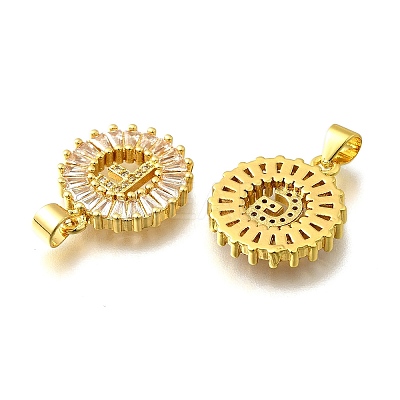26Pcs Brass Micro Pave Cubic Zirconia Pendants KK-R218-04G-1