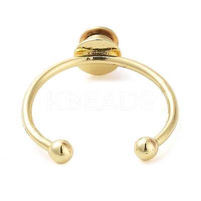 Brass Open Cuff Ring Components KK-Q799-01G-01-1