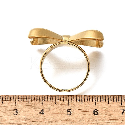 Bowknot 304 Stainless Steel Finger Rings for Women RJEW-G339-05G-01-1