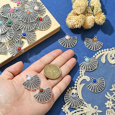 30Pcs Resin Imitation Turquoise Pendants RESI-CJ0003-68-1