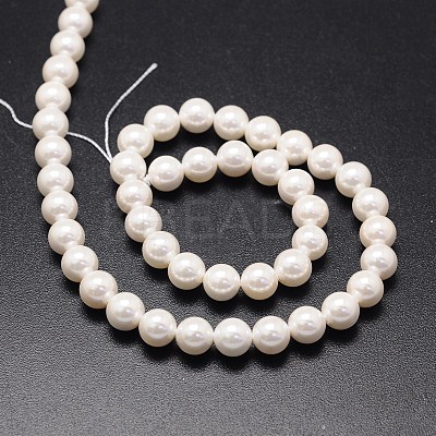 Shell Pearl Beads Strands BSHE-E008-4mm-12-1