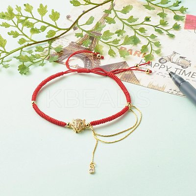Leopard & Chain Brass Micro Pave Cubic Zirconia Bracelet for Girl Women BJEW-JB06979-1