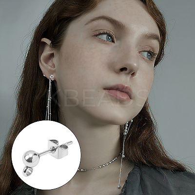 304 Stainless Steel Stud Earring Findings STAS-PH0001-09P-1