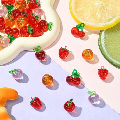 30Pcs 5 Styles Acrylic Pendants MACR-CJ0002-11-1