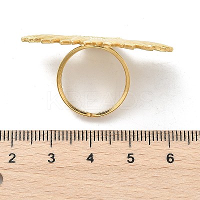 Flower 304 Stainless Steel White Shell Finger Rings for Women RJEW-G346-11G-02-1