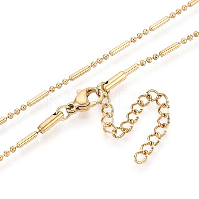 1.5MM 304 Stainless Steel Column Round Link Chain Necklaces NJEW-T016-05G-1