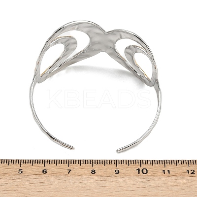 304 Stainless Steel Cuff Bangles for Women BJEW-G757-06GP-1