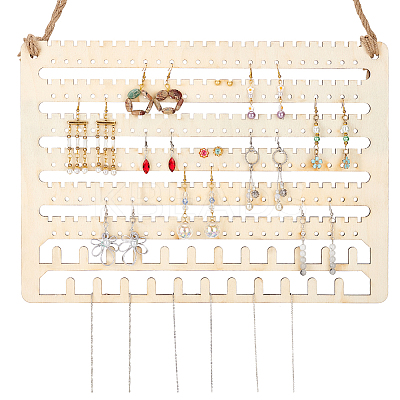 Wall-Mounted Wooden Jewelry Display Organizer Holder EDIS-WH0021-26-1