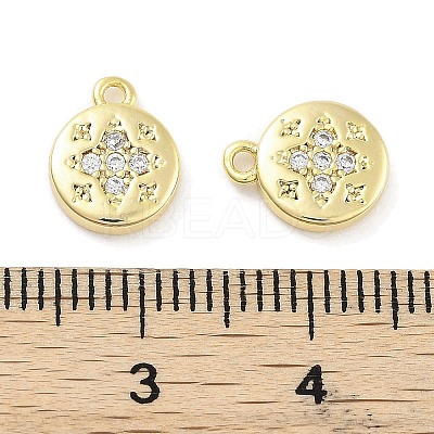 Brass Micro Pave Cubic Zirconia Pendants ZIRC-P120-01G-1