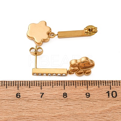 304 Stainless Steel Dangle Stud Earrings EJEW-C148-02G-1