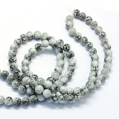 Baking Paint Glass Round Bead Strands X-DGLA-Q019-8mm-42-1