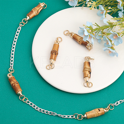 8Pcs Bamboo Connector Charms WOOD-CA0001-67-1