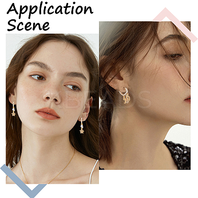 16Pcs 2 Styles Brass Huggie Hoop Earring Findings KK-BBC0008-52-1