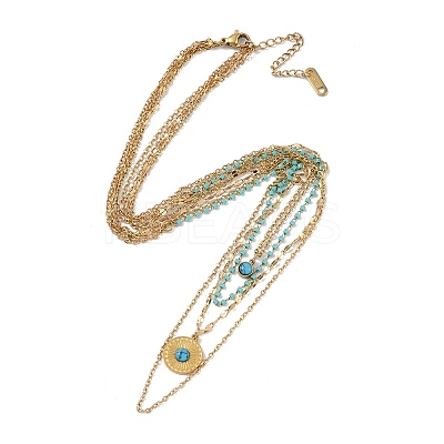 304 Stainless Steel Multi Layered Necklaces LS-NJEW-P302-05G-1