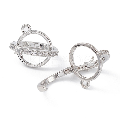 Rack Plating Brass Pave Clear Cubic Zirconia Bead Cage Pendants KK-G464-10P-1