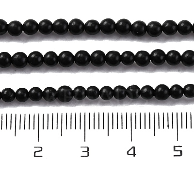Natural Shungite Beads Strands G-M353-A04-3mm-1
