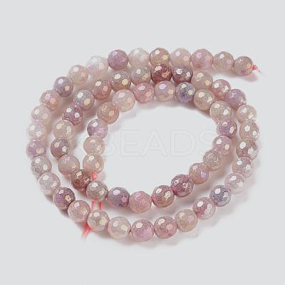 Round Natural Electroplated Strawberry Quartz Beads G-P447-B04-01-1