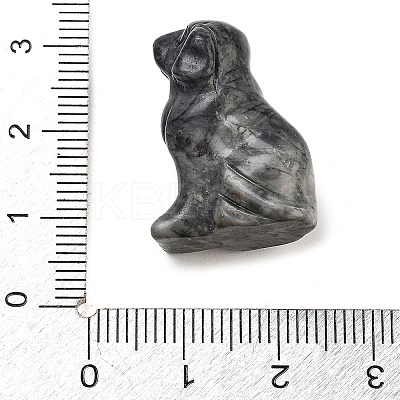 Natural Larvikite Carved Dog Figurines DJEW-L023-A09-1