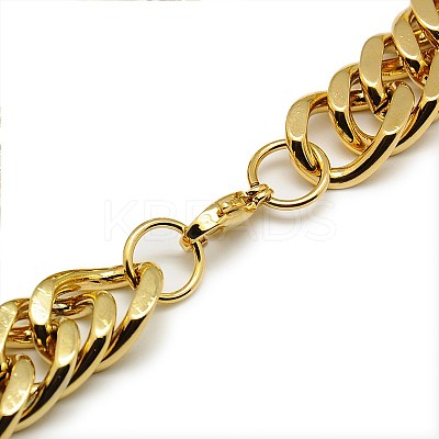 Fashionable 304 Stainless Steel Cuban Link Chain Necklaces LS-STAS-A028-N065G-1