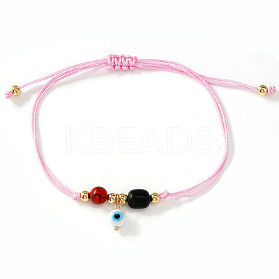 Bohemian Evil Eye Glass Charm Adjustable Bracelets PL4267-6-1