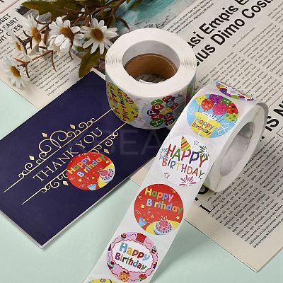 3 Roll 3 Style Self Adhesive Paper Stickers DIY-SZ0003-07-1