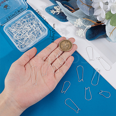 80Pcs 4 Styles 304 Stainless Steel Hoop Earring Findings STAS-BBC0005-93-1