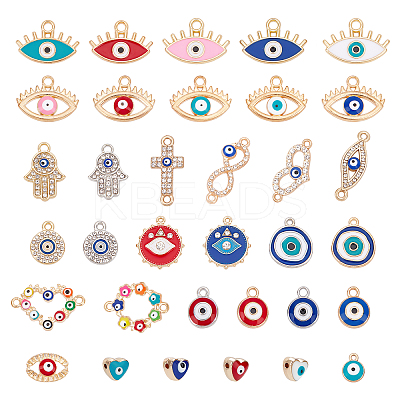 30Pcs 12 Styles Alloy Enamel Pendants & 4Pcs 4 Styles Alloy Links FIND-AR0001-25-1