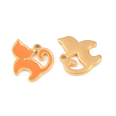 304 Stainless Steel Enamel Pendants STAS-A135-10G-1