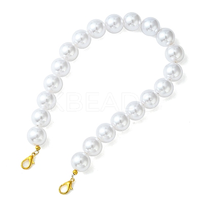 ABS Plastic Imitation Pearl Round Beaded Purse Straps AJEW-FZ00005-1
