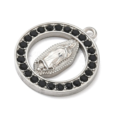 304 Stainless Steel & Rhinestone Pendants STAS-G371-09C-02P-1