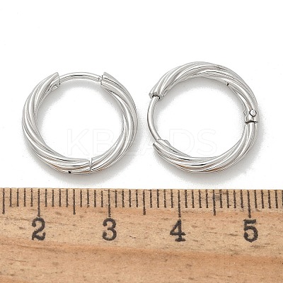 304 Stainless Steel Twist Hoop Earrings for Women LS-EJEW-A130-02B-P-1